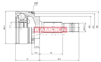 Шарнирный комплект, приводной вал KAMOKA 6063
