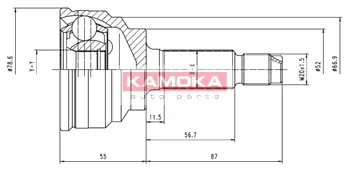 Шарнирный комплект, приводной вал KAMOKA 6070
