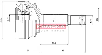 Шарнирный комплект, приводной вал KAMOKA 6078