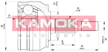 Шарнирный комплект, приводной вал KAMOKA 6079