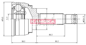 Шарнирный комплект, приводной вал KAMOKA 6088