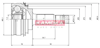 Шарнирный комплект, приводной вал KAMOKA 6100