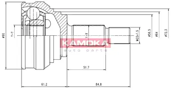 Шарнирный комплект, приводной вал KAMOKA 6146