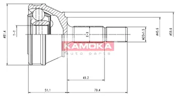 Шарнирный комплект, приводной вал KAMOKA 6158
