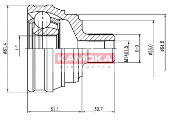 Шарнирный комплект, приводной вал KAMOKA 6206