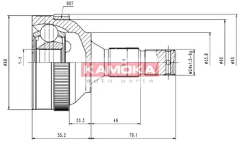 Шарнирный комплект, приводной вал KAMOKA 6224