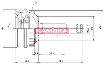 Шарнирный комплект, приводной вал KAMOKA 6252