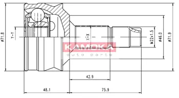 Шарнирный комплект, приводной вал KAMOKA 6258