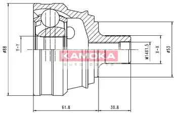 Шарнирный комплект, приводной вал KAMOKA 6276