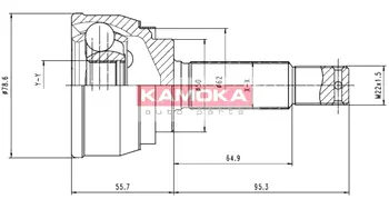 Шарнирный комплект, приводной вал KAMOKA 6284