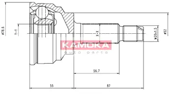 Шарнирный комплект, приводной вал KAMOKA 6290