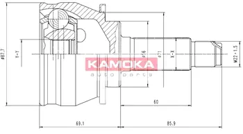 Шарнирный комплект, приводной вал KAMOKA 6384
