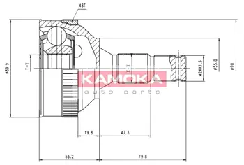 Шарнирный комплект, приводной вал KAMOKA 6420