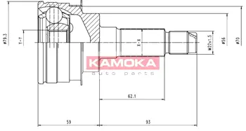 Шарнирный комплект, приводной вал KAMOKA 6478