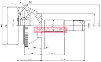 Шарнирный комплект, приводной вал KAMOKA 6506