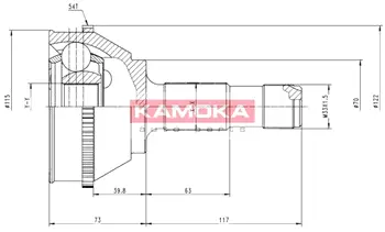 Шарнирный комплект, приводной вал KAMOKA 6508
