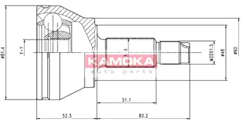 Шарнирный комплект, приводной вал KAMOKA 6512