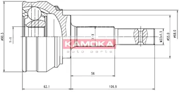 Шарнирный комплект, приводной вал KAMOKA 6536