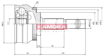 Шарнирный комплект, приводной вал KAMOKA 6538