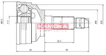 Шарнирный комплект, приводной вал KAMOKA 6558