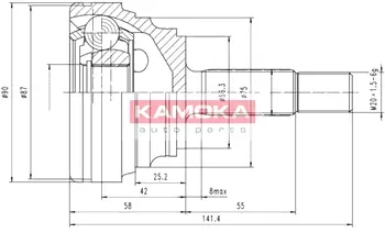 Шарнирный комплект, приводной вал KAMOKA 6600