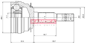 Шарнирный комплект, приводной вал KAMOKA 6610