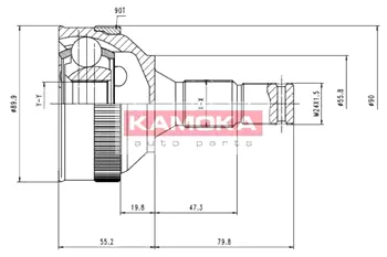 Шарнирный комплект, приводной вал KAMOKA 6616