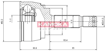 Шарнирный комплект, приводной вал KAMOKA 6620