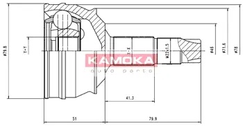 Шарнирный комплект, приводной вал KAMOKA 6632