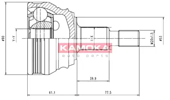Шарнирный комплект, приводной вал KAMOKA 6680