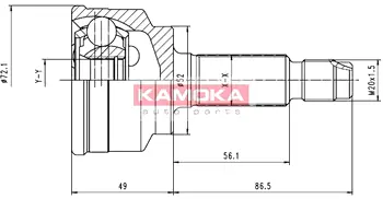 Шарнирный комплект, приводной вал KAMOKA 6709
