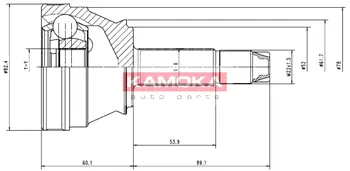 Шарнирный комплект, приводной вал KAMOKA 6726