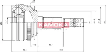 Шарнирный комплект, приводной вал KAMOKA 6746