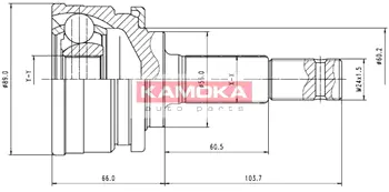 Шарнирный комплект, приводной вал KAMOKA 6754