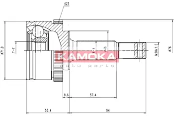Шарнирный комплект, приводной вал KAMOKA 6783