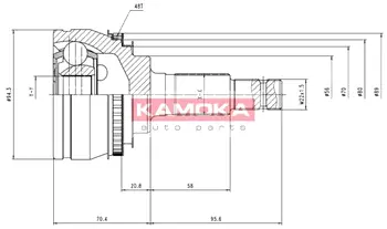 Шарнирный комплект, приводной вал KAMOKA 6788