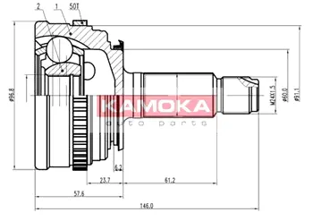 Шарнирный комплект, приводной вал KAMOKA 6800