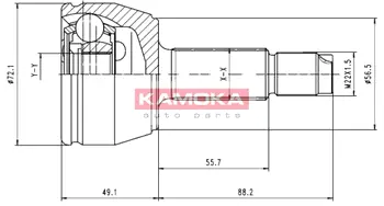Шарнирный комплект, приводной вал KAMOKA 6802