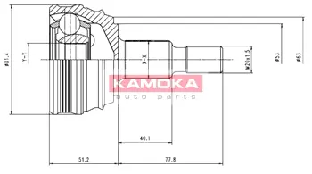 Шарнирный комплект, приводной вал KAMOKA 6864