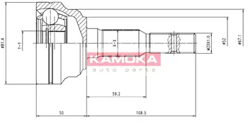 Шарнирный комплект, приводной вал KAMOKA 6952