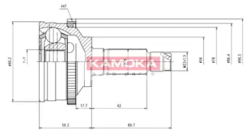 Шарнирный комплект, приводной вал KAMOKA 6992