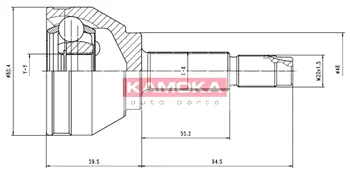 Шарнирный комплект, приводной вал KAMOKA 7008