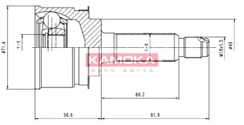 Шарнирный комплект, приводной вал KAMOKA 7022