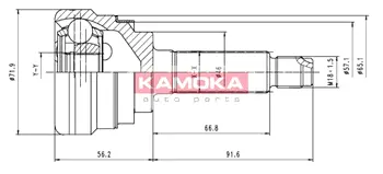 Шарнирный комплект, приводной вал KAMOKA 7052