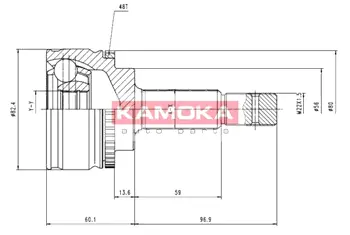 Шарнирный комплект, приводной вал KAMOKA 7054