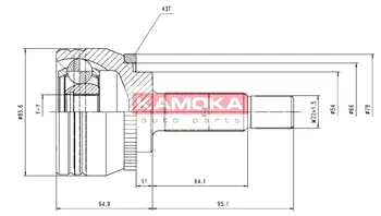 Шарнирный комплект, приводной вал KAMOKA 7056