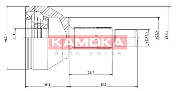Шарнирный комплект, приводной вал KAMOKA 7092