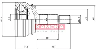 Шарнирный комплект, приводной вал KAMOKA 7096