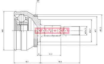 Шарнирный комплект, приводной вал KAMOKA 7128