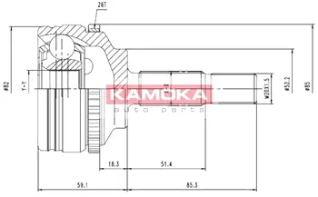 Шарнирный комплект, приводной вал KAMOKA 7140